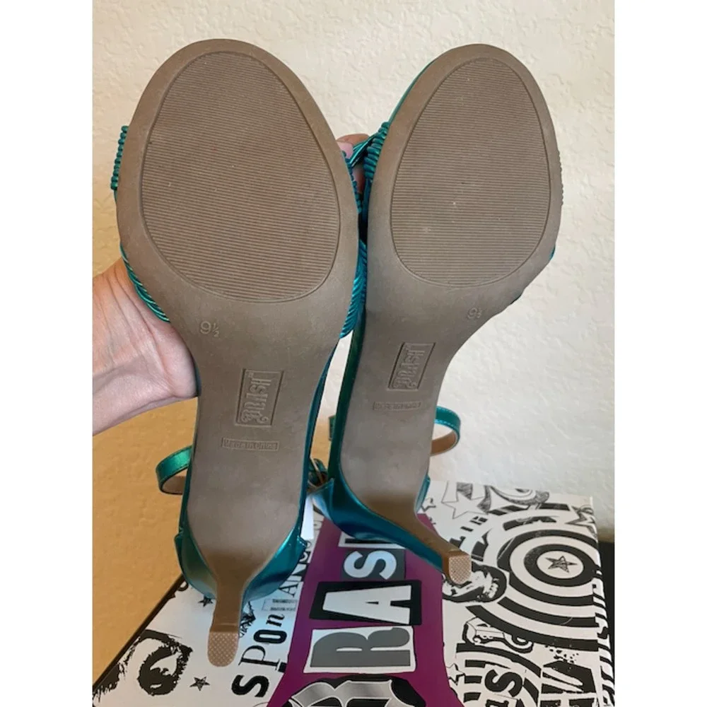 NEW -Brash Metallic Turquoise Blue Odessa Heels - Sz 9.5 - Picture 8 of 11